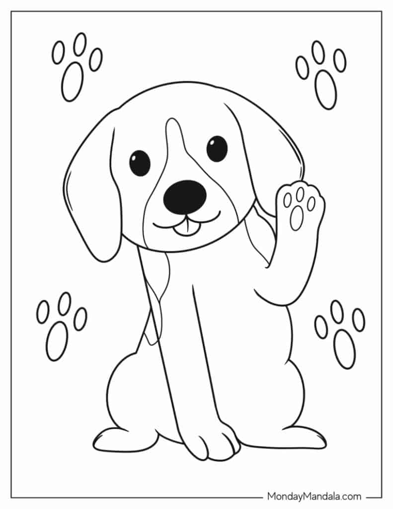 Dog coloring pages free pdf printables