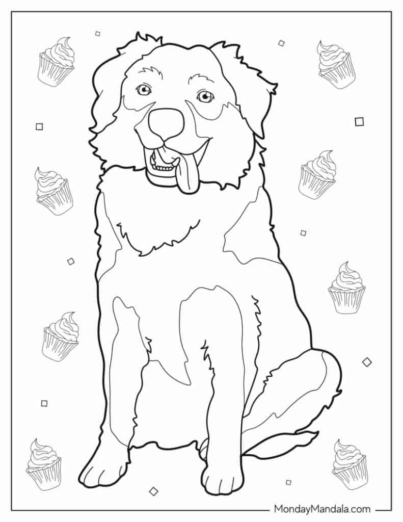 Dog coloring pages free pdf printables