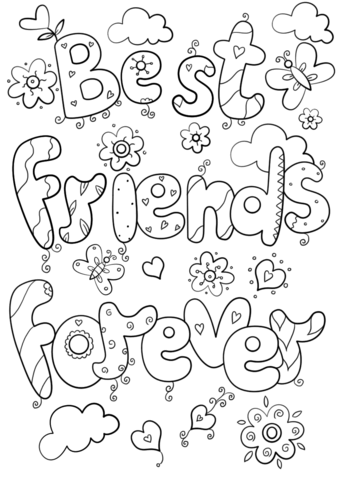 Best friends forever coloring page free printable coloring pages