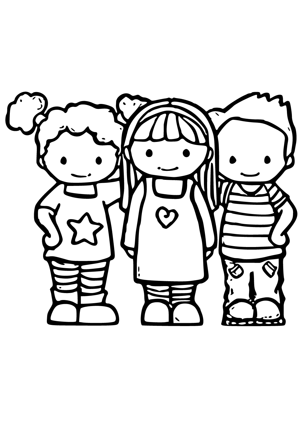 Free printable best friend cute coloring page for adults and kids
