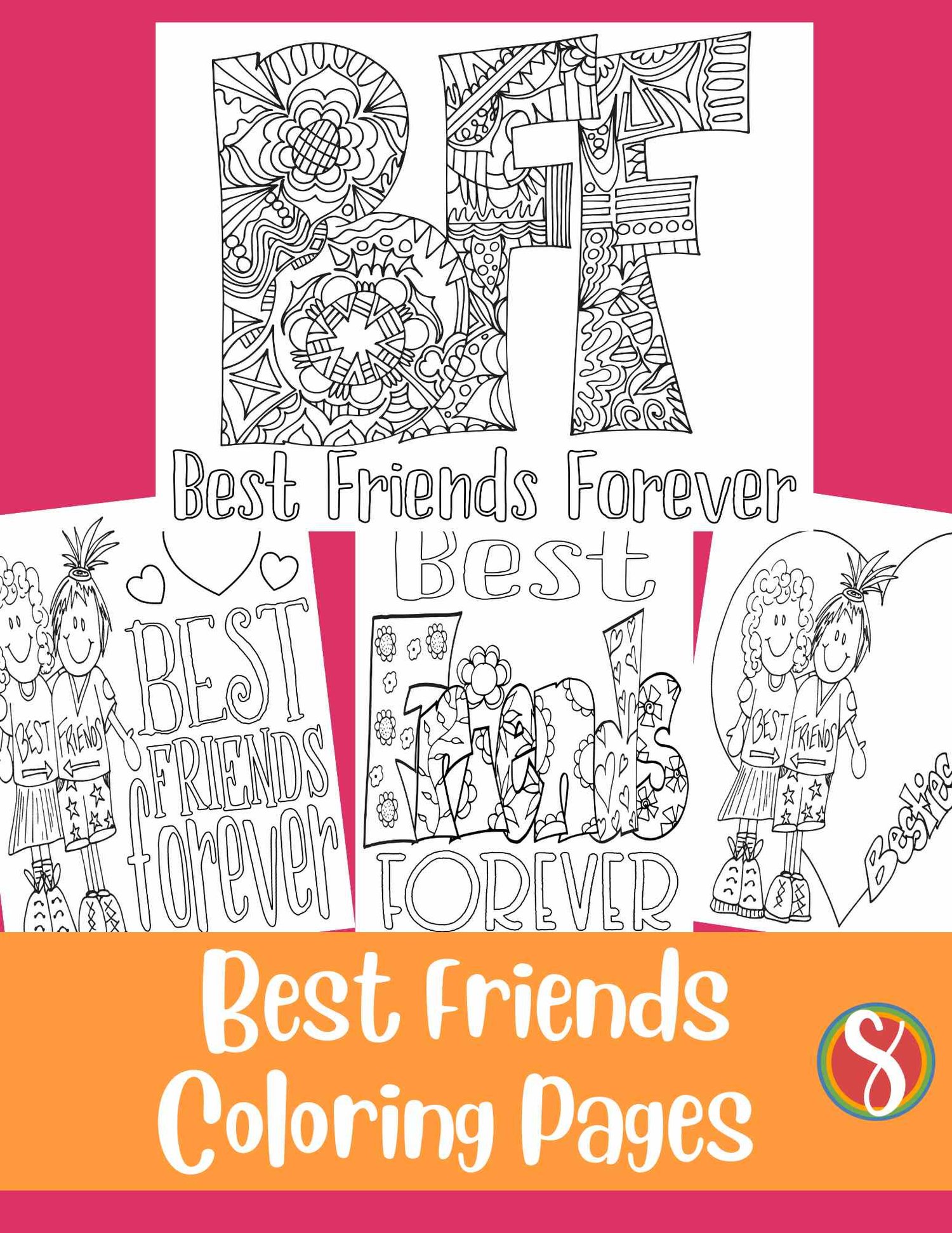 Free best friends coloring pages â stevie doodles