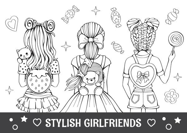 Best friends coloring pages royalty