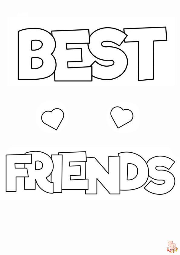 Printable and free bff coloring pages for kids