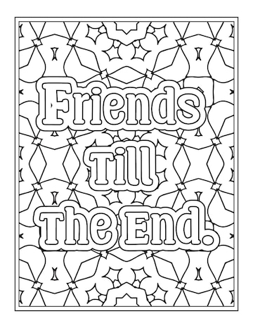 Premium vector best friend quotes coloring pages for kdp coloring pages