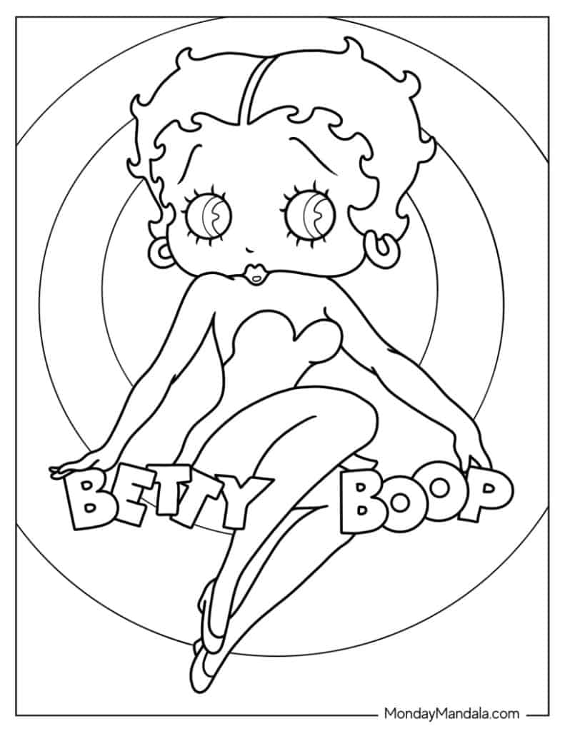 Betty boop coloring pages free pdf printables