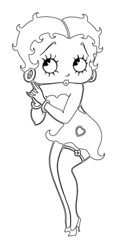 Betty boop coloring page free printable coloring pages
