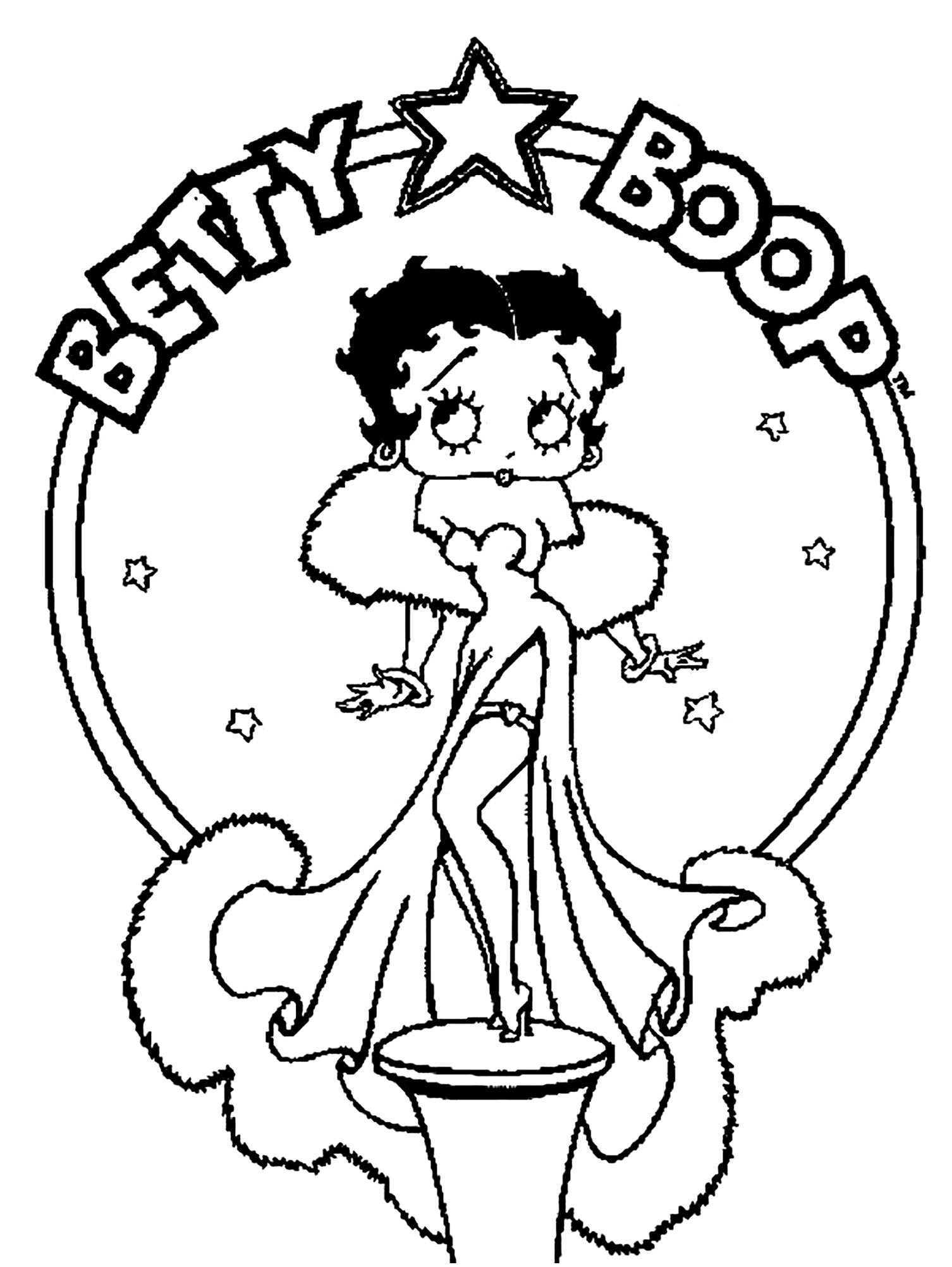 Betty boop picture to print and color