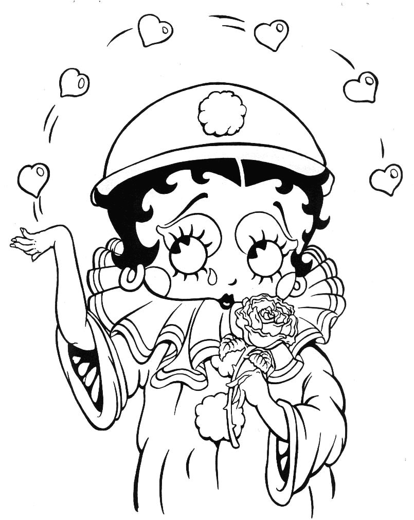 Free printable betty boop coloring pages for kids