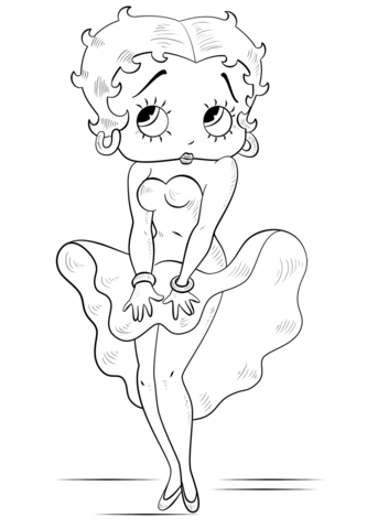 Betty boop coloring page free printable coloring pages