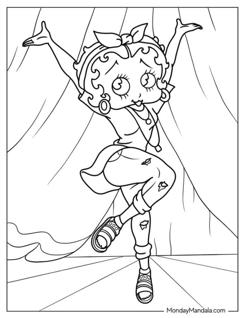 Betty boop coloring pages free pdf printables