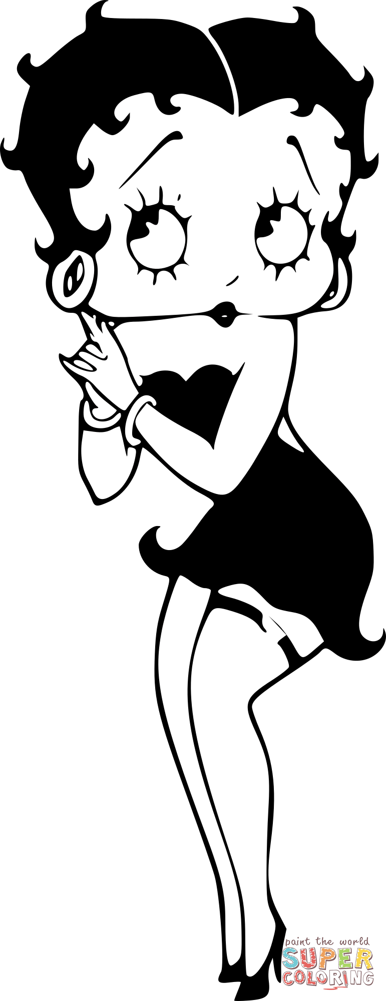 Vintage betty boop coloring page free printable coloring pages