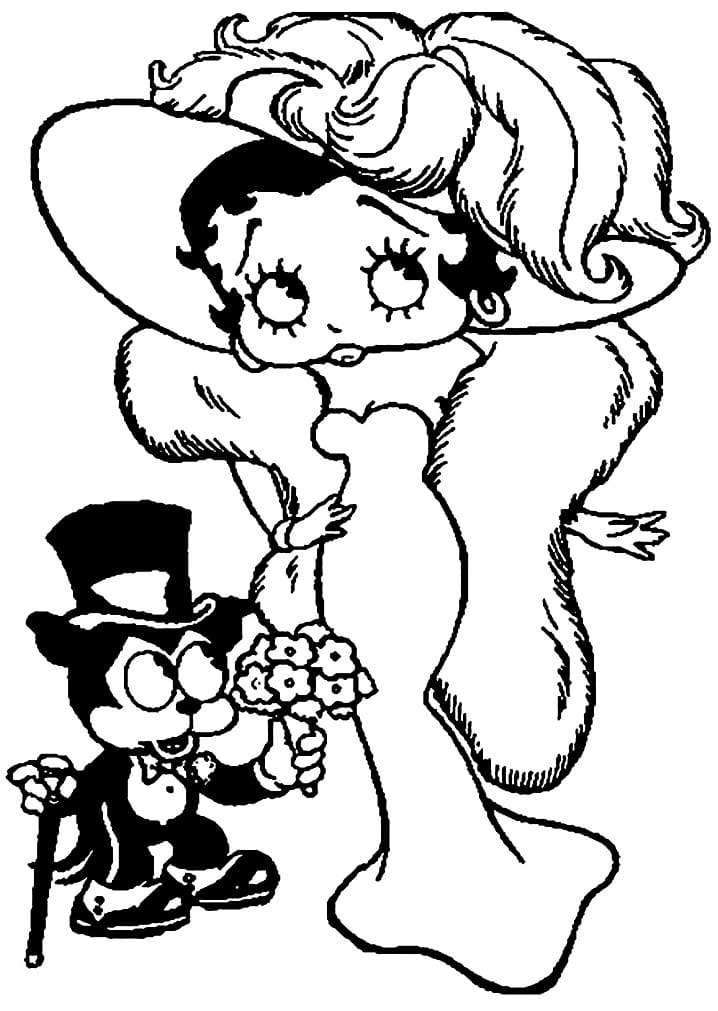 Beautiful betty boop coloring page