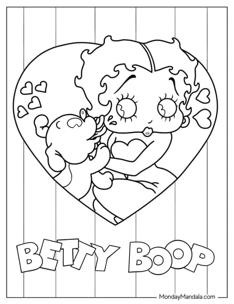 Betty boop coloring pages free pdf printables