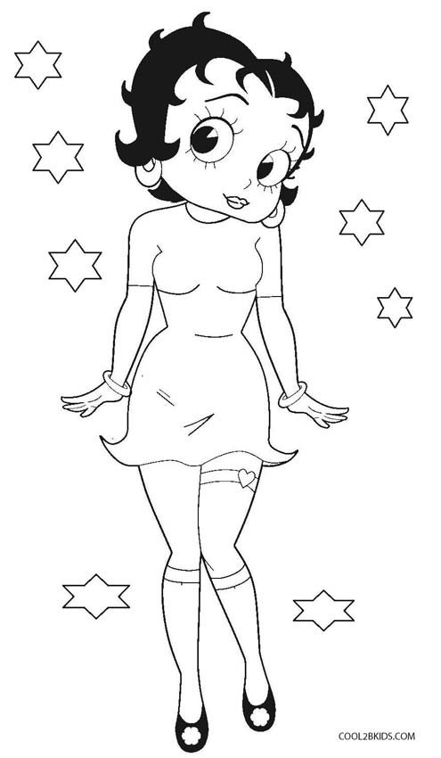 Free printable betty boop coloring pages for kids