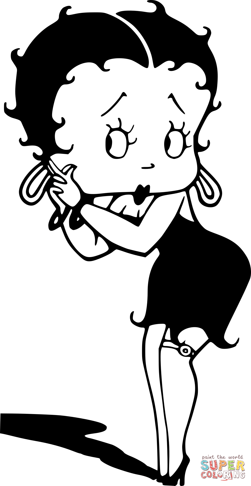 Vintage betty boop april coloring page free printable coloring pages