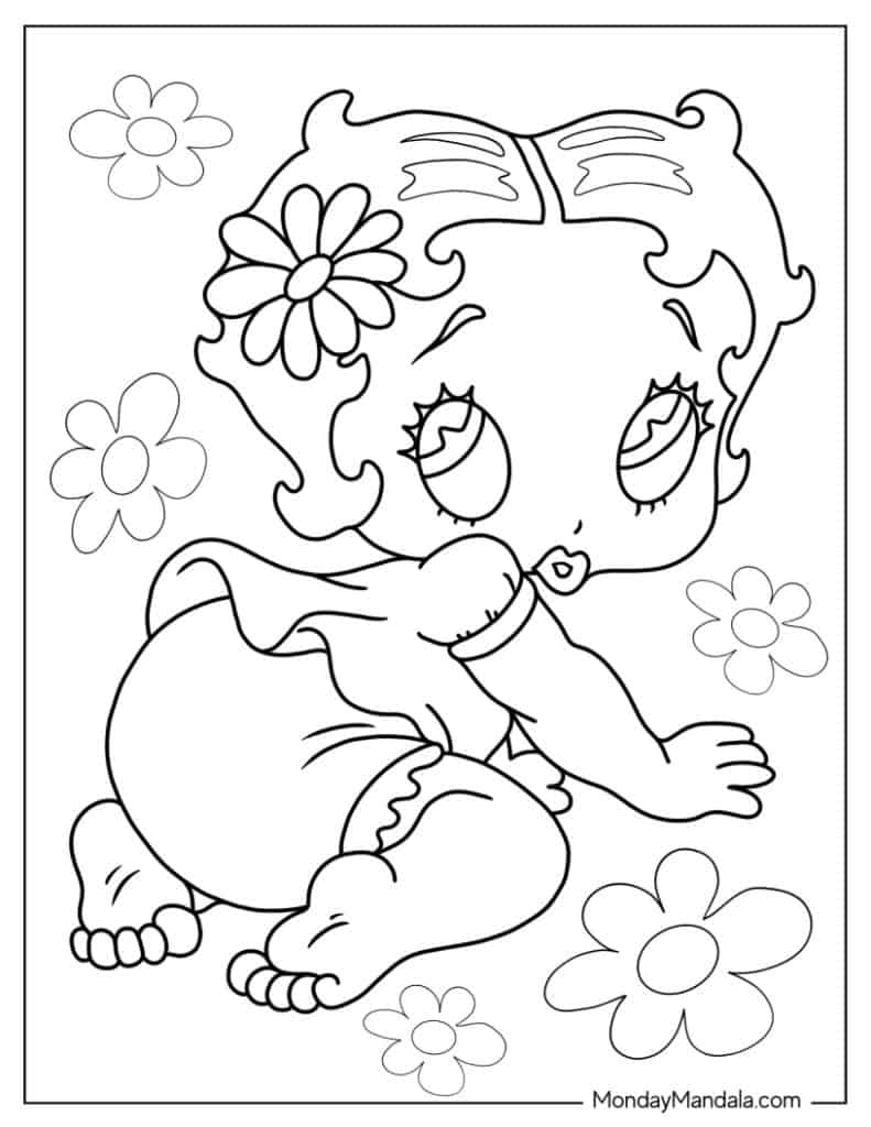 Betty boop coloring pages free pdf printables