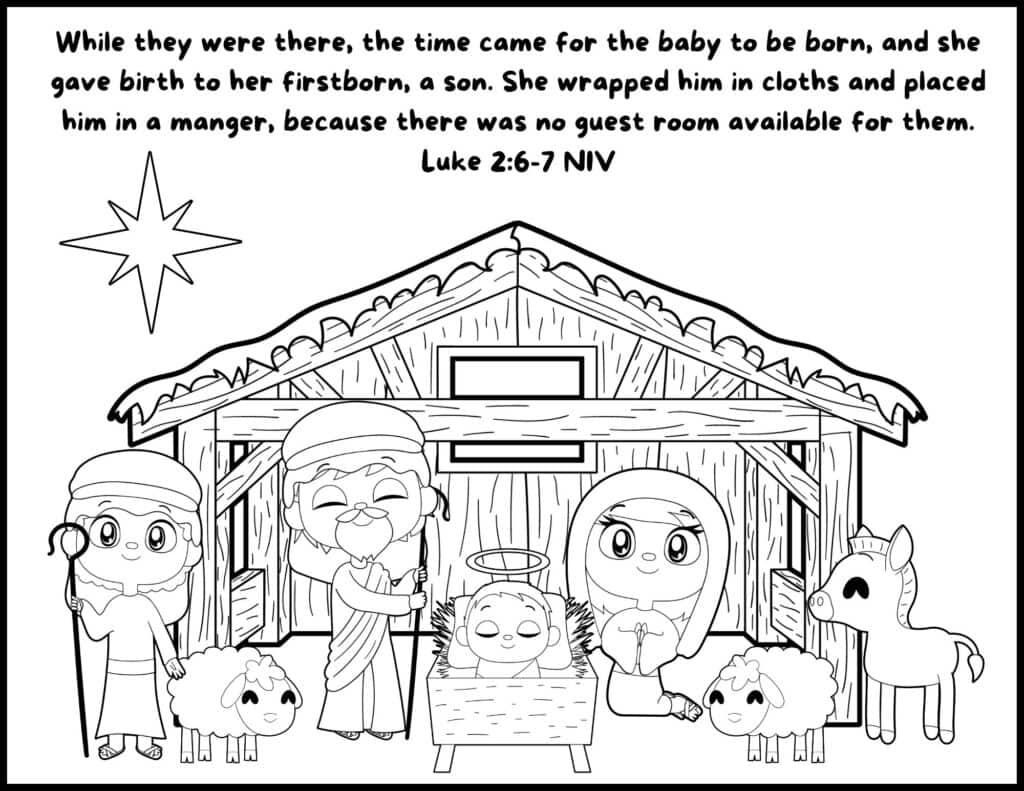 Free christmas bible coloring pages