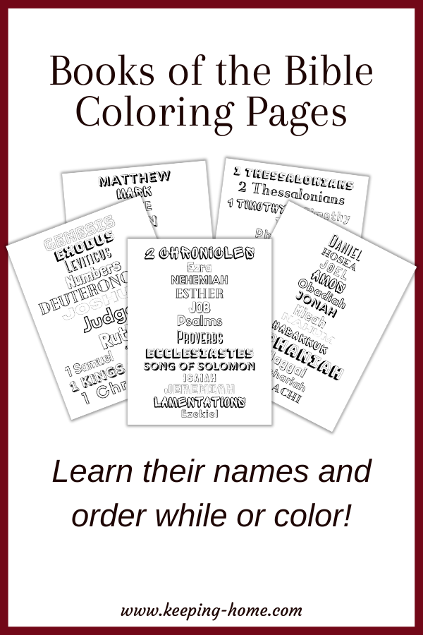 Books of the bible coloring pages