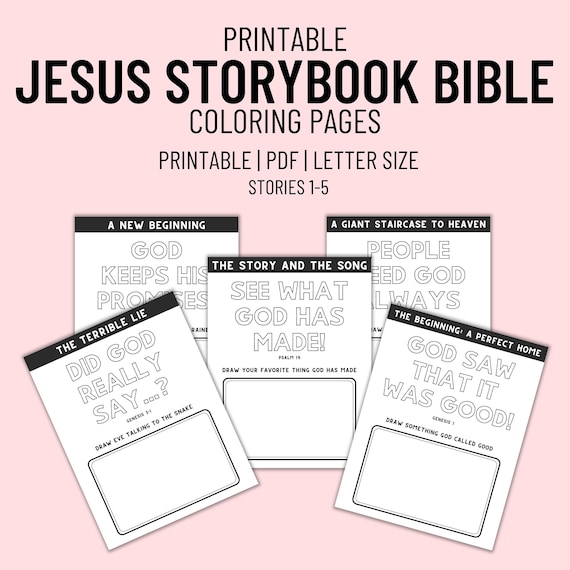 Jesus storybook bible coloring pages for kids stories