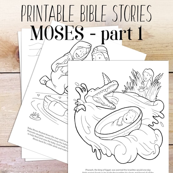 Bible study moses kids coloring bible printable homeschool family bible study coloring pages