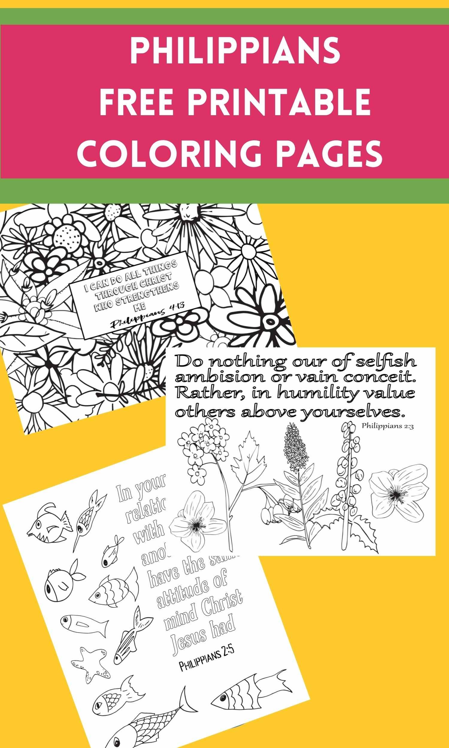 Free philippians scripture coloring pages