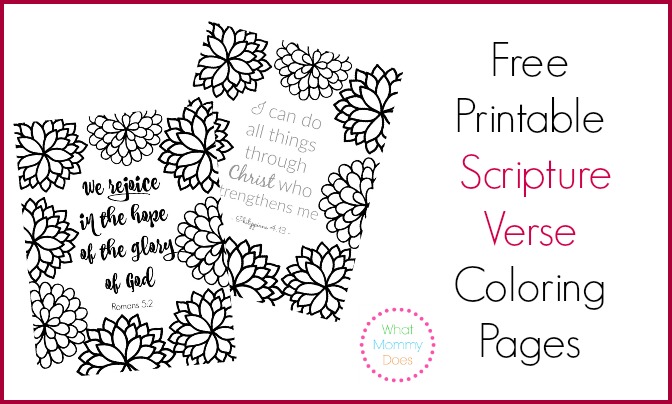 Free printable scripture verse coloring pages