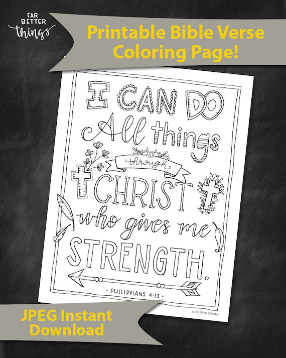 Bible verse coloring page philippians printable coloring page bible coloring page christian kids activity christian coloring