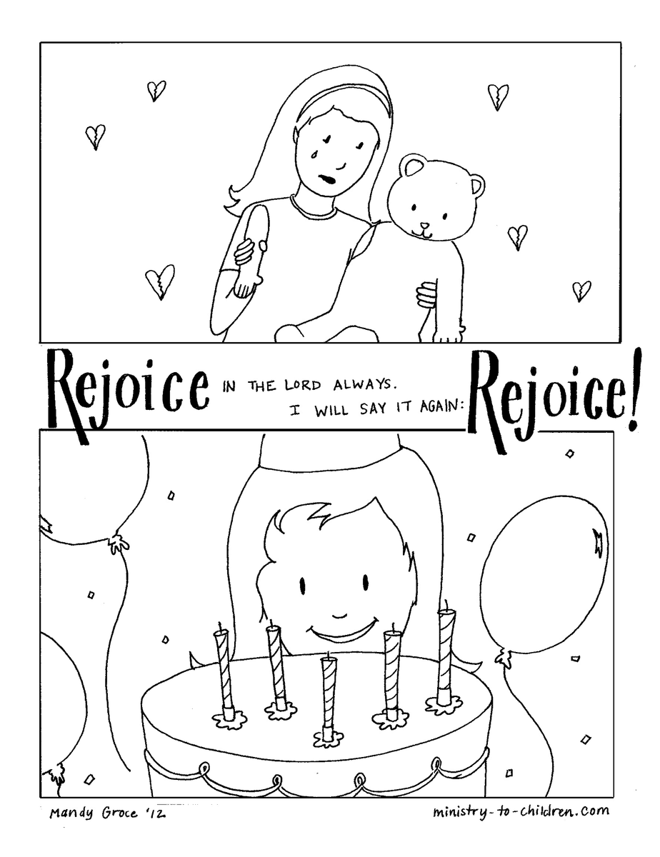 Rejoice in the lord coloring page philippians