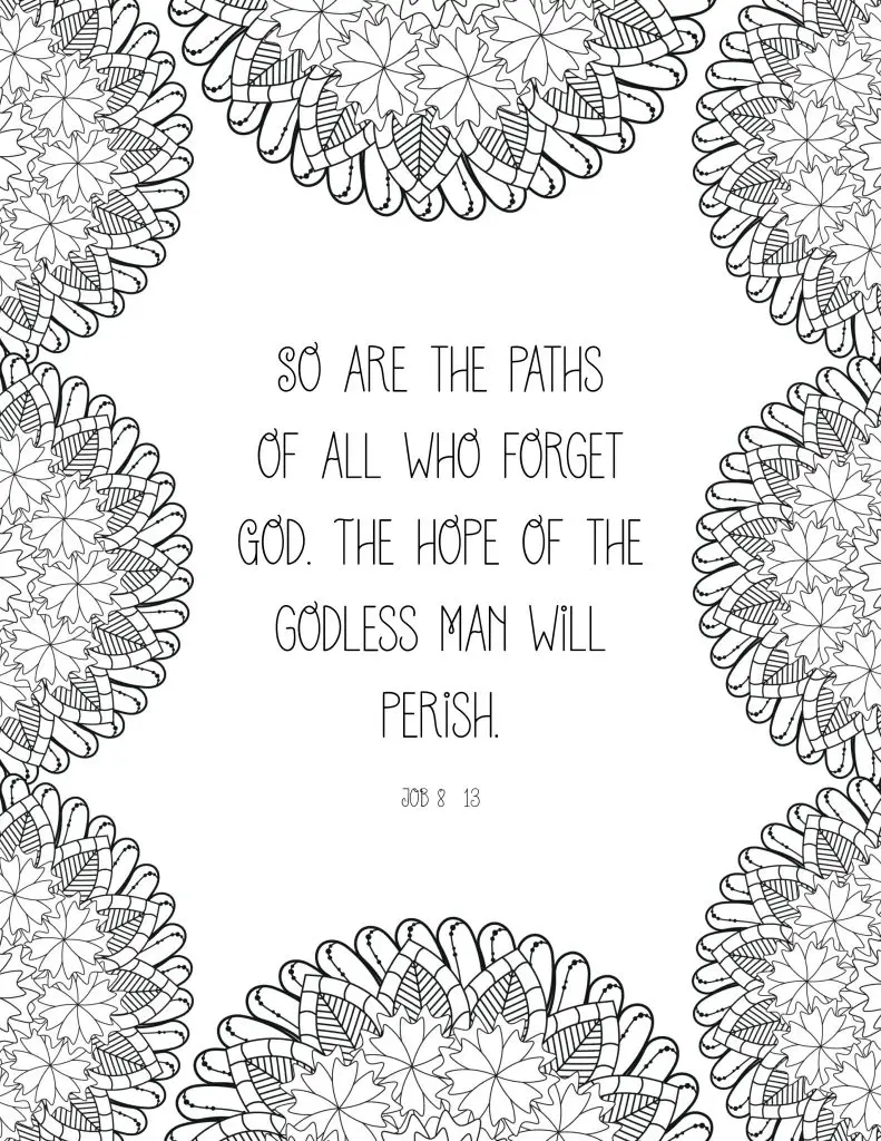 Printable bible verse coloring pages on hope