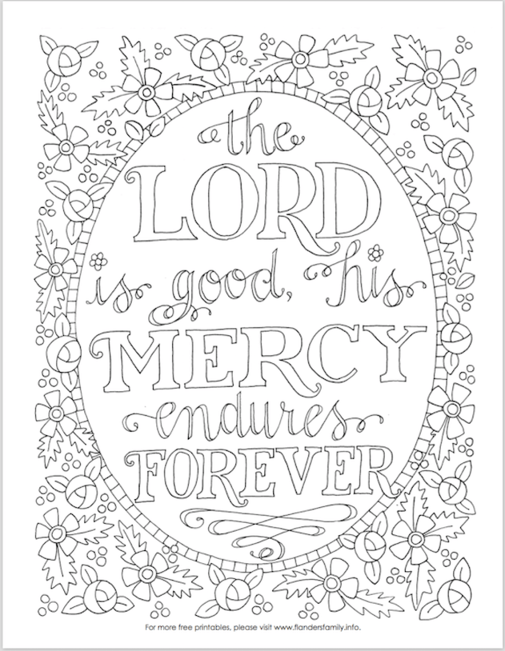 The lord is good coloring page