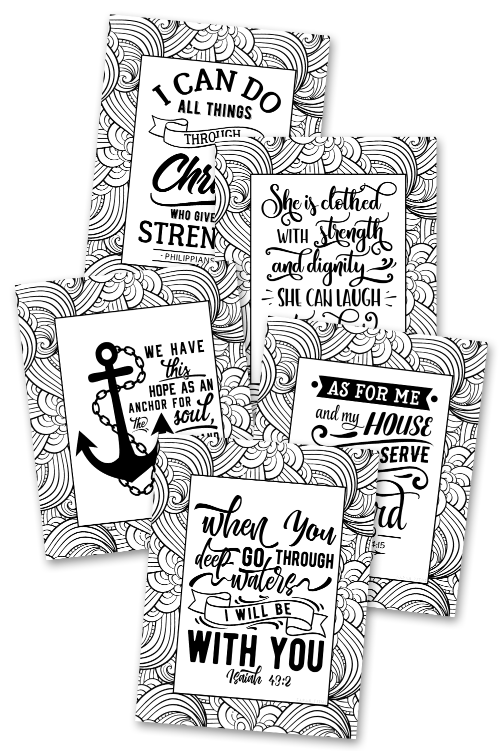 Christian waves coloring sheets pack â sarah titus