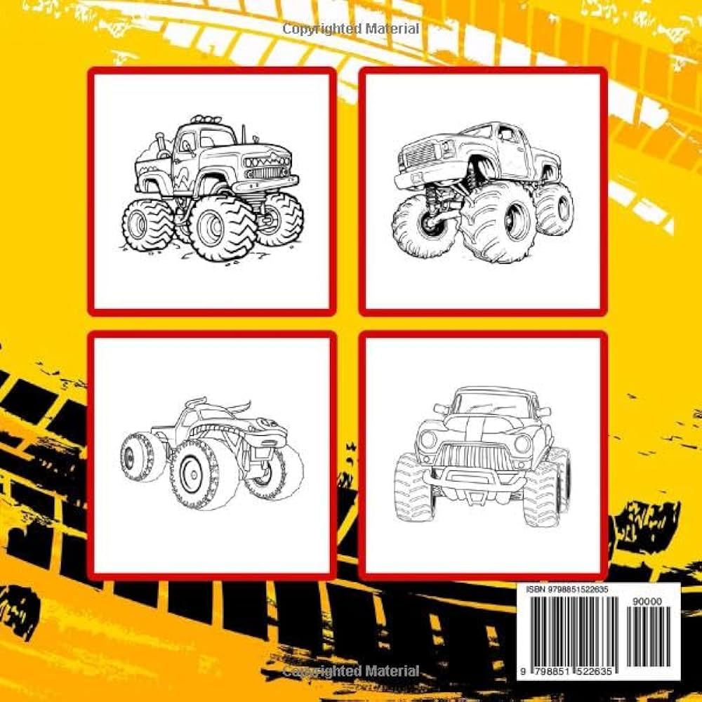 Monster truck coloring book big fun for little artists engaging coloring pages for kids who love big trucks simcol gry books