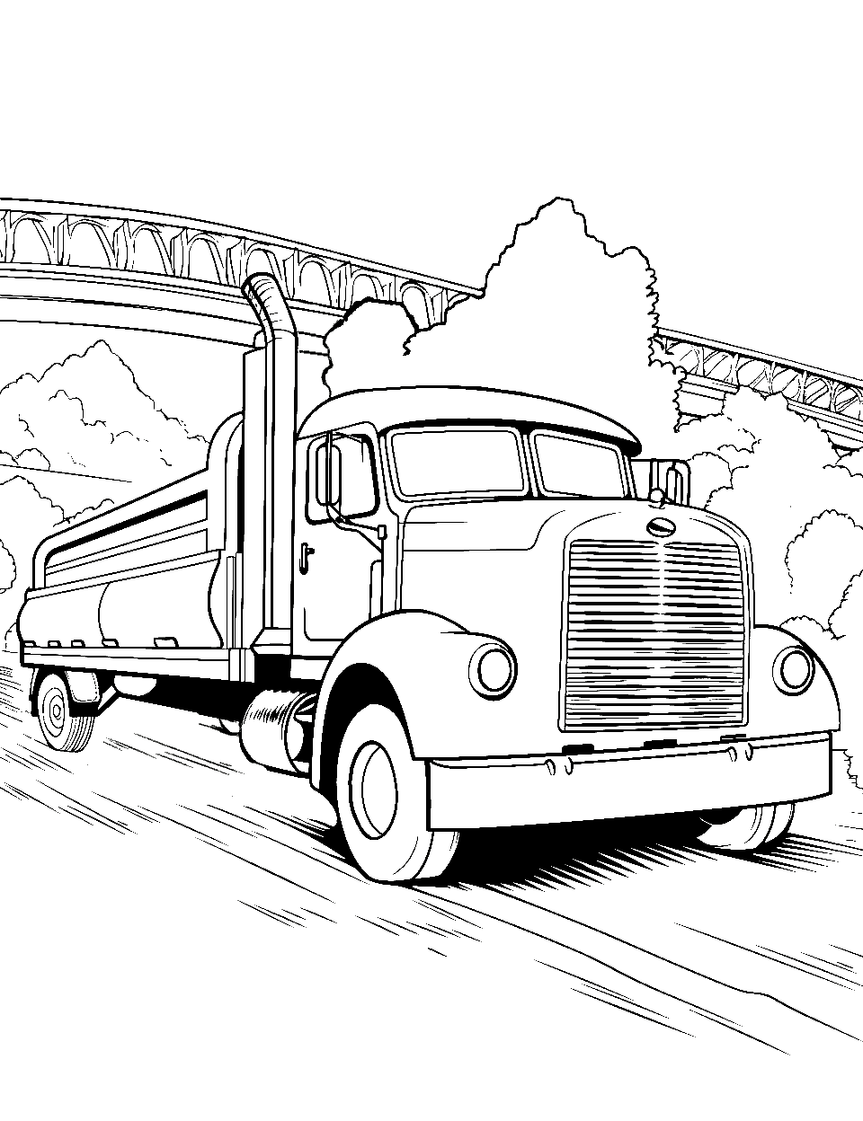 Truck coloring pages free printable sheets