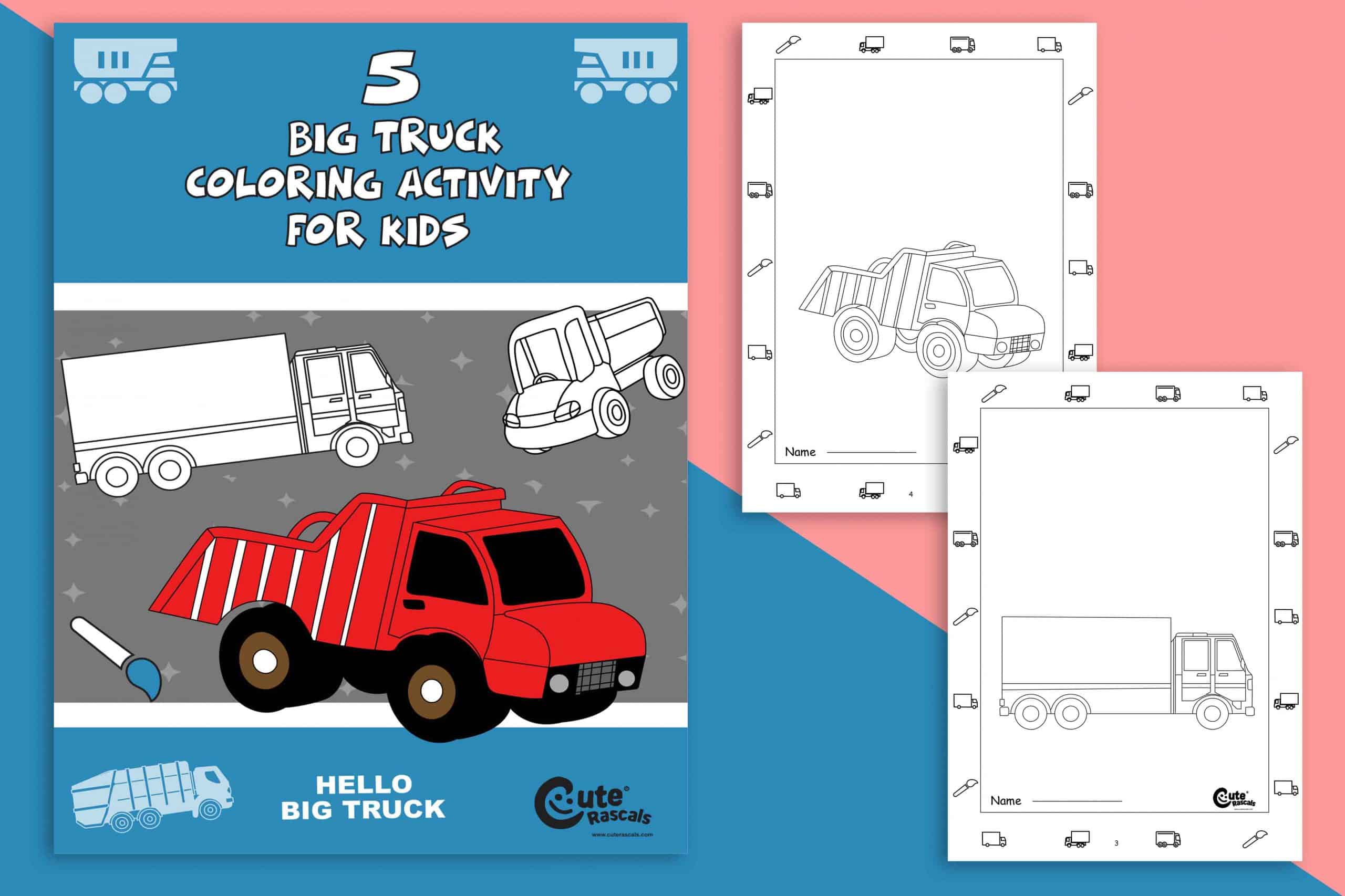 Top big truck coloring pages for kids and adults