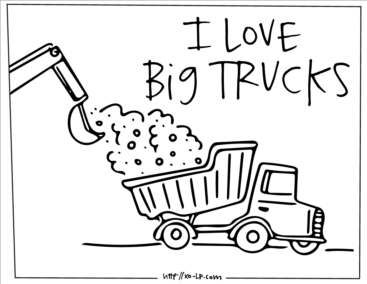 Printable big truck coloring book â xo