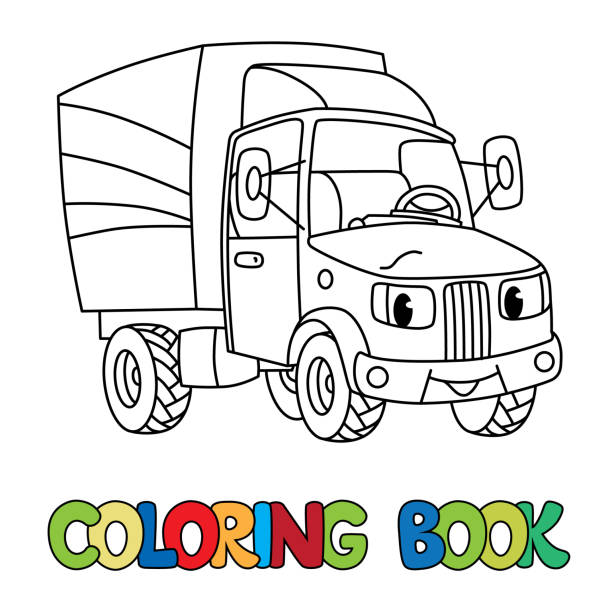 Truck coloring pages stock illustrations royalty