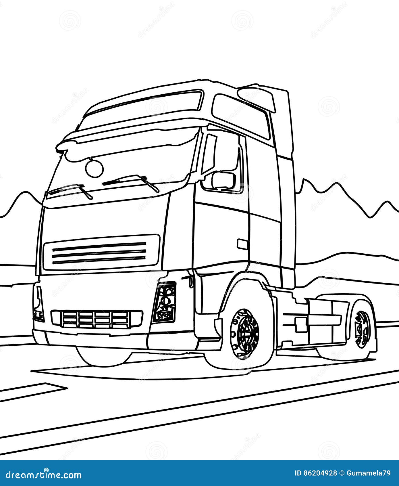 Big truck coloring page stock illustration illustration of domestic