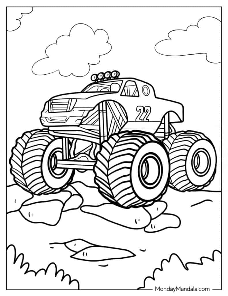 Truck coloring pages free pdf printables