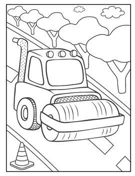 Printable big vehicle coloring pages for kids boys girls tpt