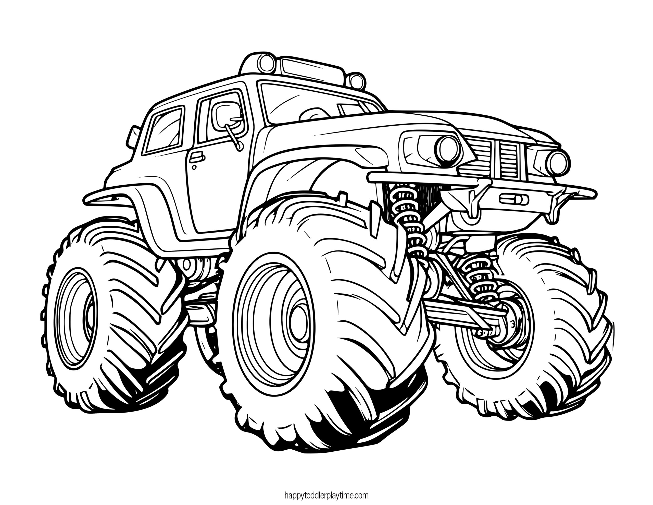 Free monster truck coloring pages for kids