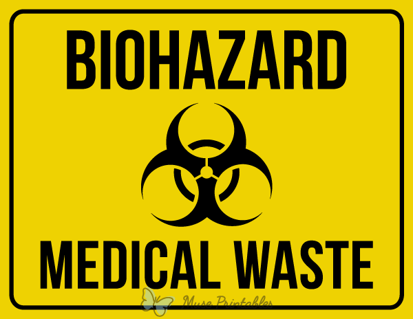 Printable biohazard medical waste sign