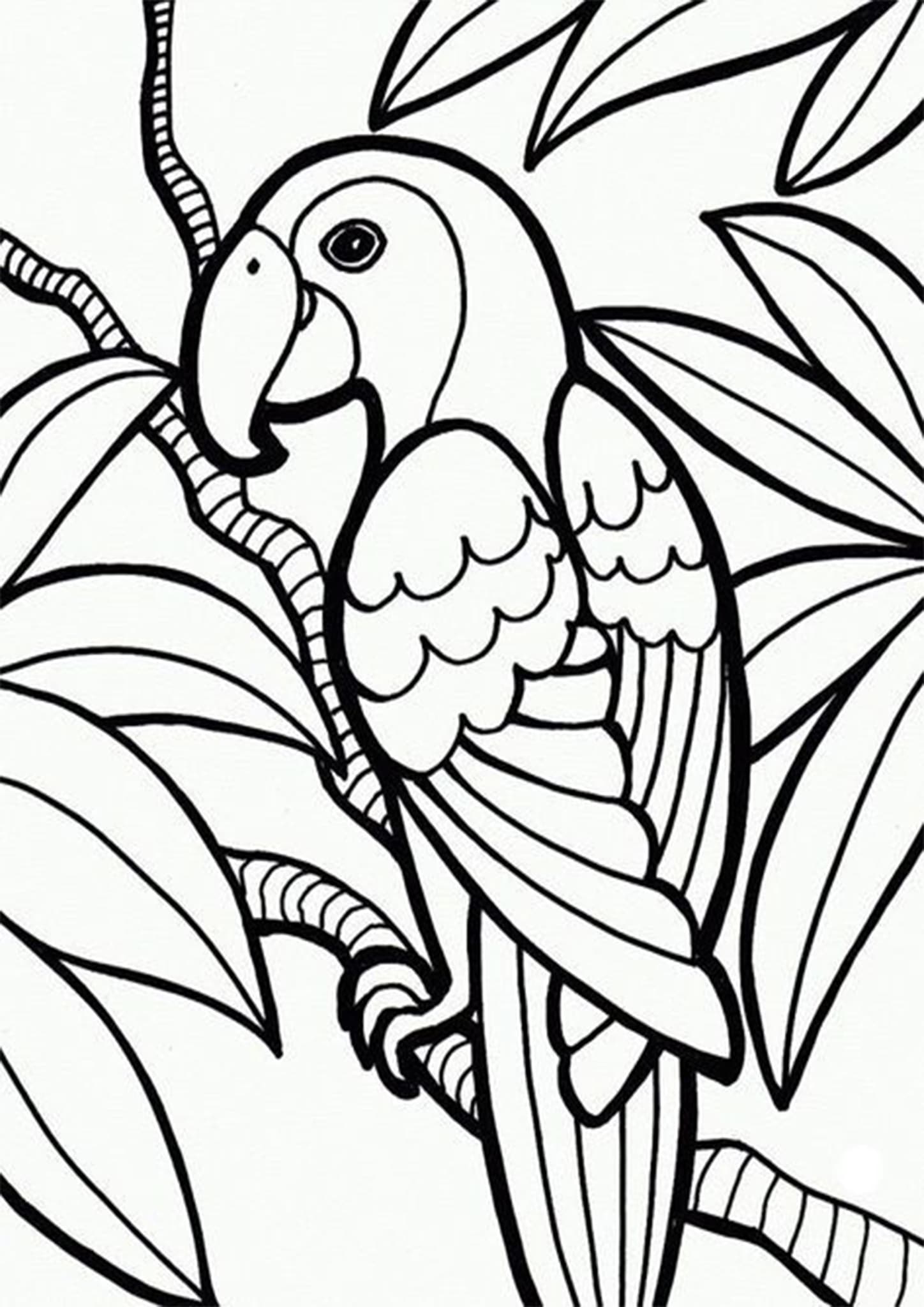 Free easy to print bird coloring pages