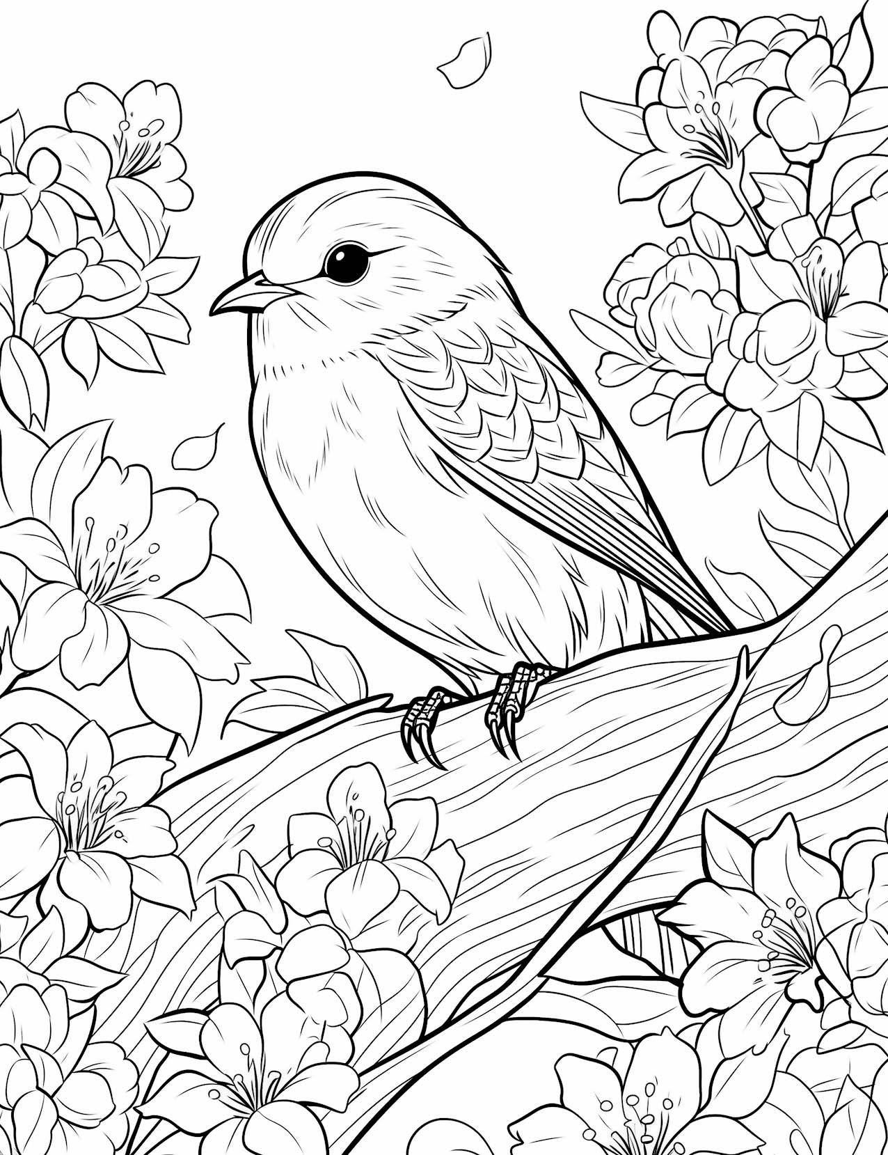 Bird coloring pages for kids and adults