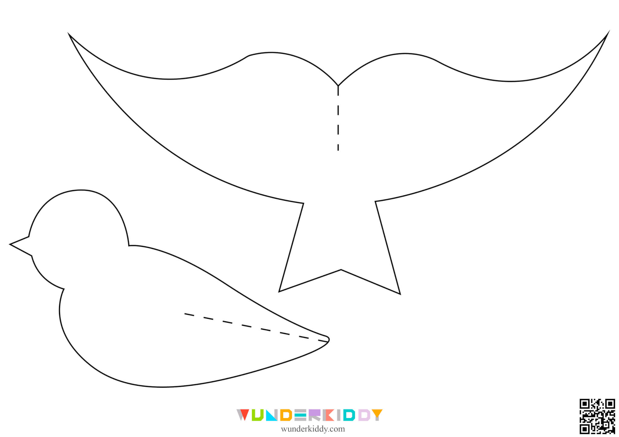 Free printable paper craft birds template diy for kids