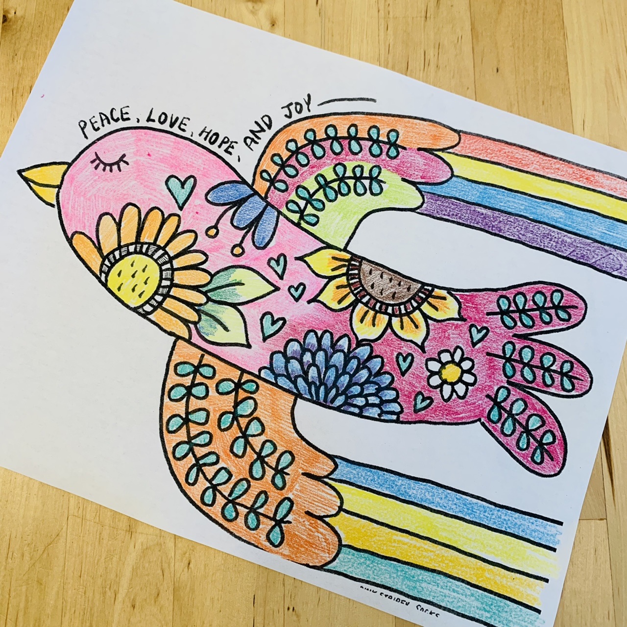 Free christmas bird coloring sheet pink stripey socks