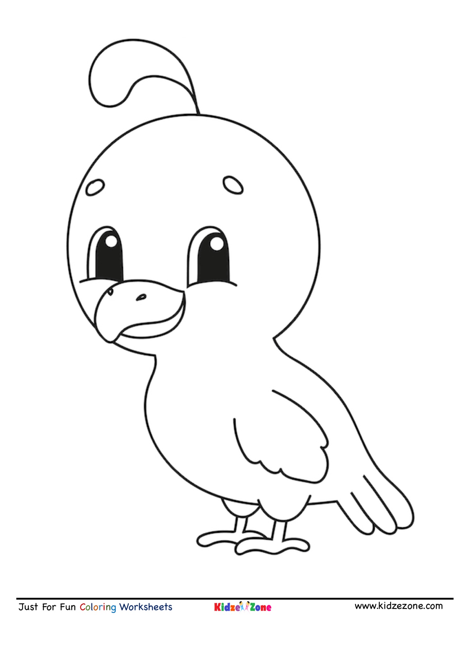 Cute bird coloring page