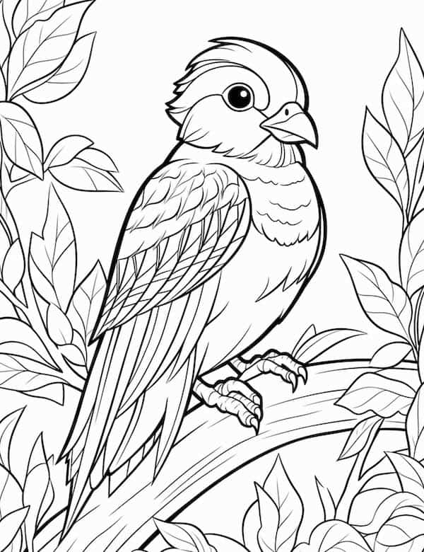 Bird coloring pages for kids and adults