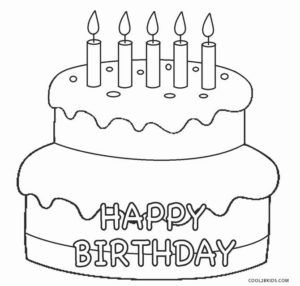 Free printable birthday cake coloring pages for kids coolbkids birthday coloring pages happy birthday coloring pages birthday cake with photo