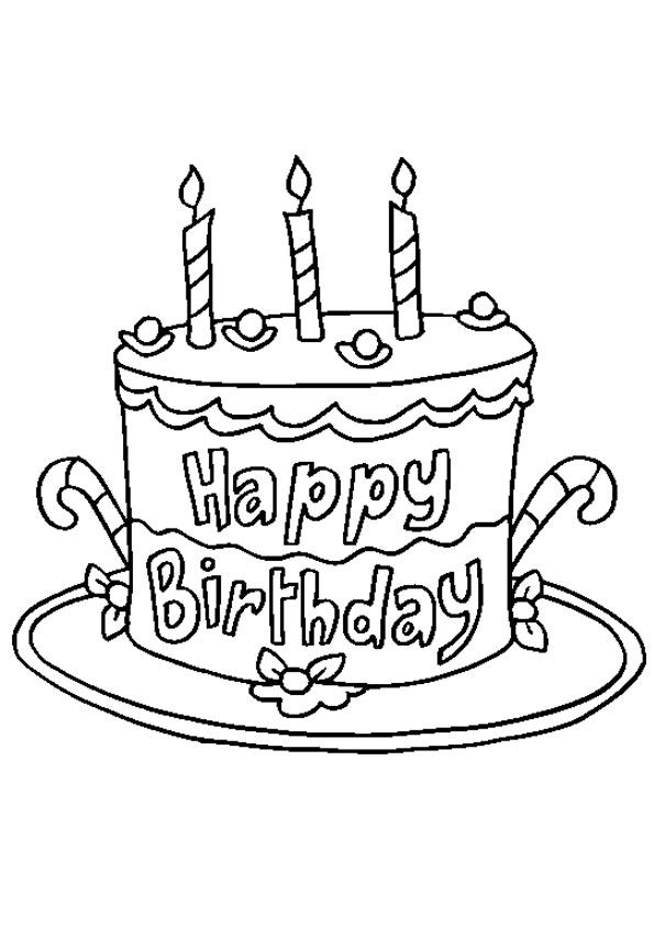 Coloring pages printable birthday cake coloring page