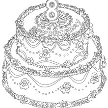 Birthday cake years coloring pages